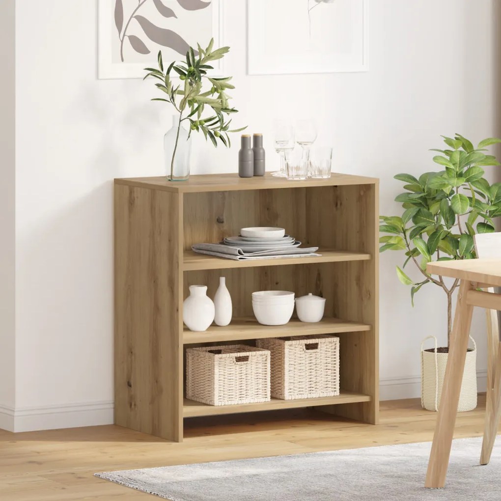 Büfé Tömör tölgy 70x41x75 cm Szerelt fa