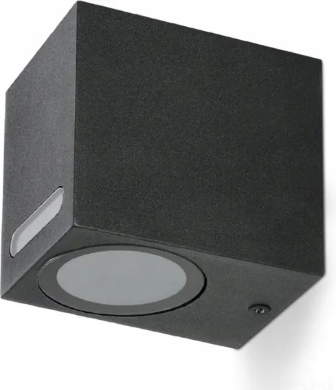 Homlokzati lámpa egyirányú GU10 négyzet fekete Querk 6 IP54 Kobi