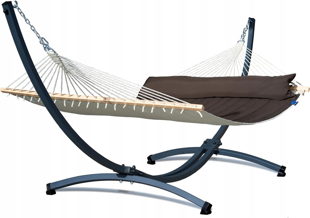 Steppelt függőágy acél vázzal Grande függőágy párnával barna Potenza