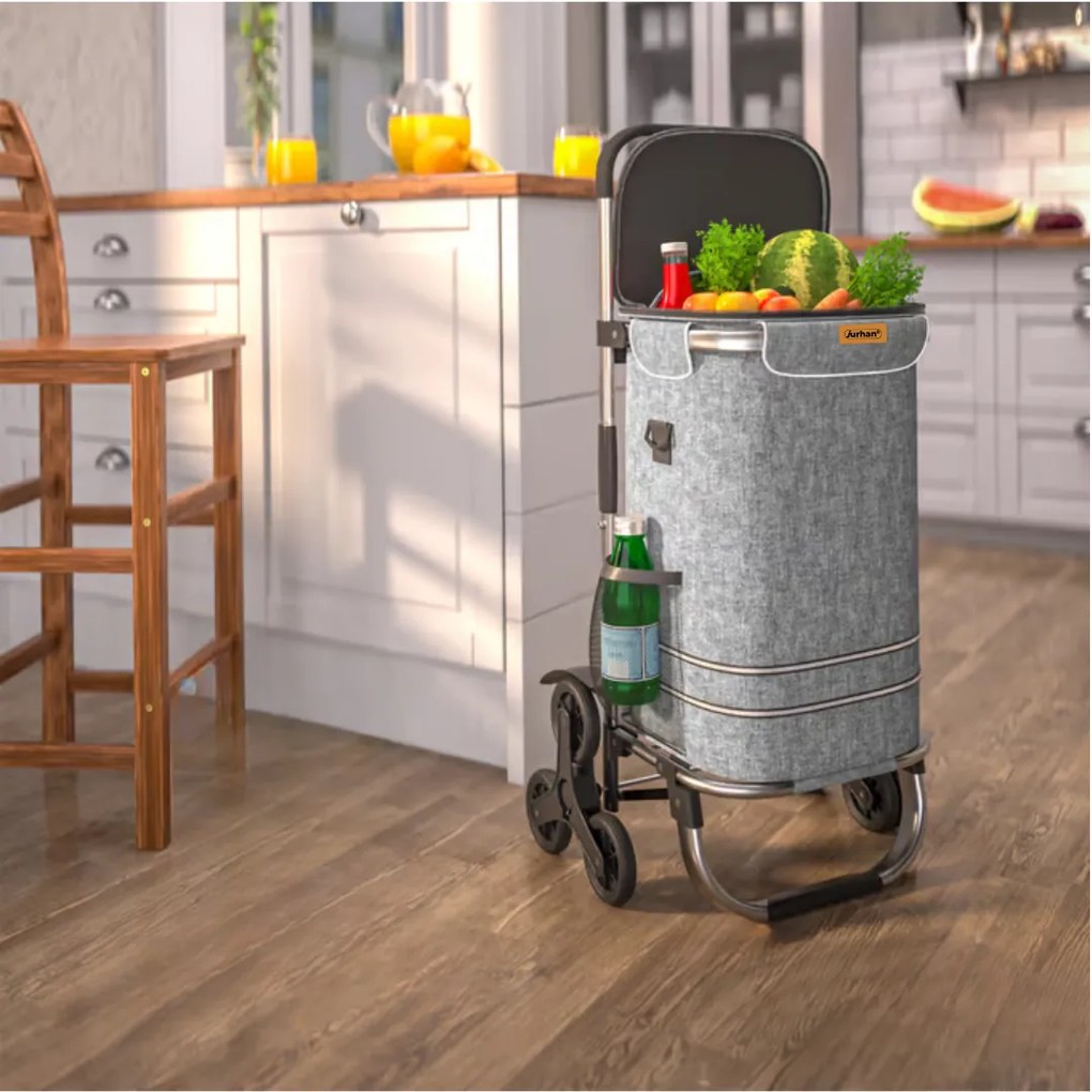 Jurhan COMFORT bevásárlótáska lépcsőjáró kerekekkel, 50l, szürke