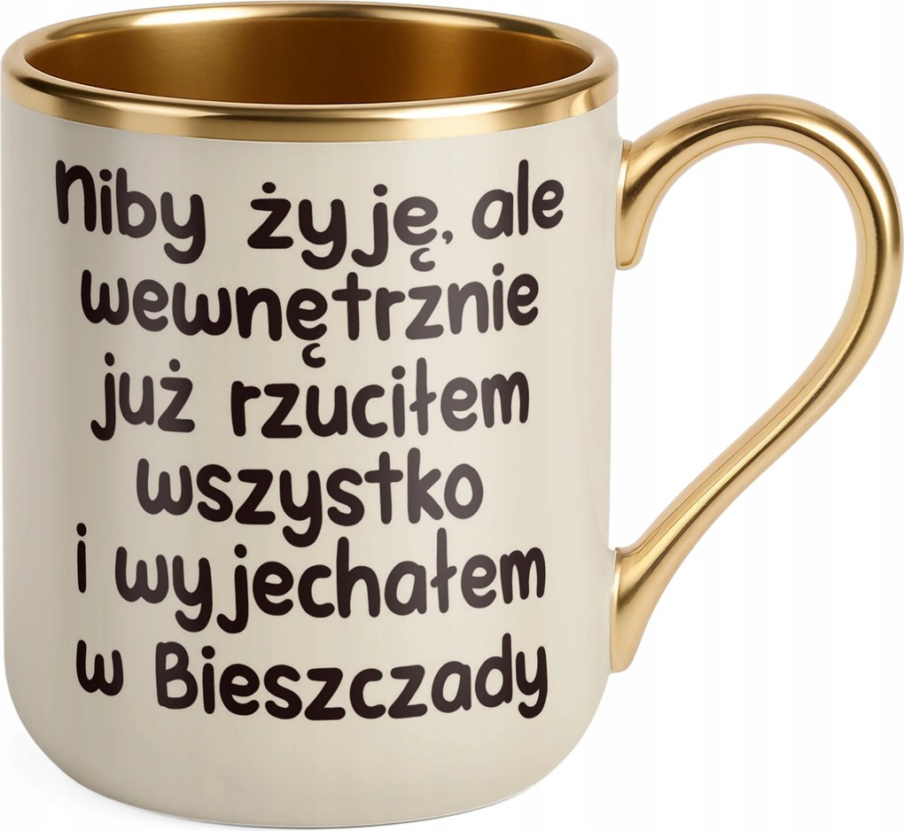 Prémium Bögre Arany Ekrü Élek De Belsőleg Vicces