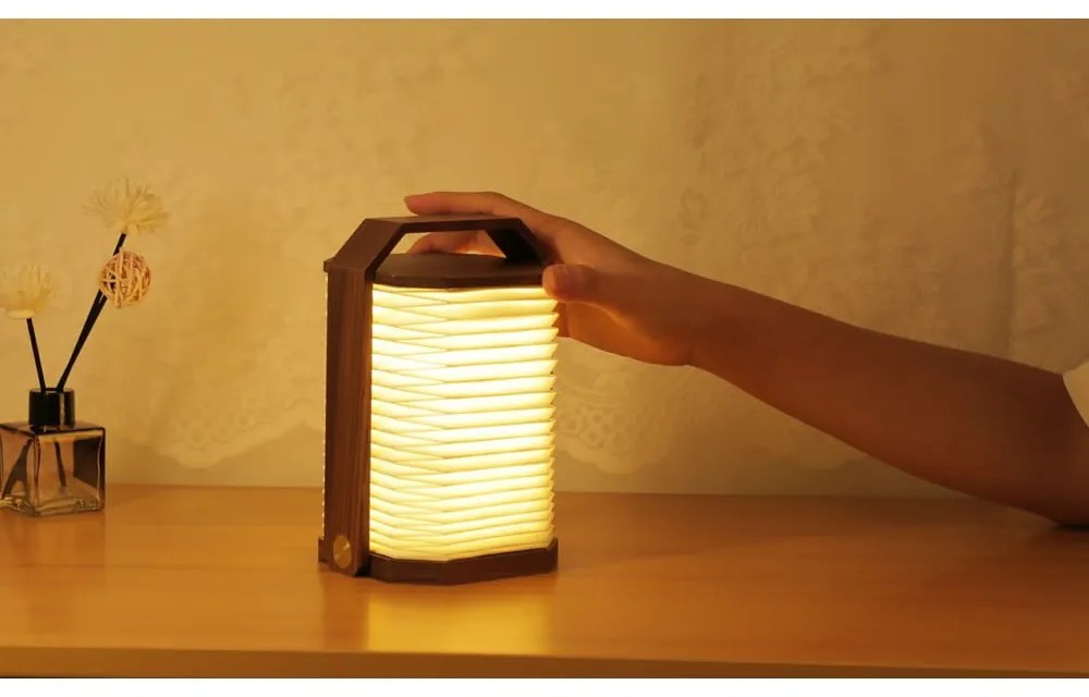 Fehér-sötét natúr színű USB fénydekoráció Origami – Gingko