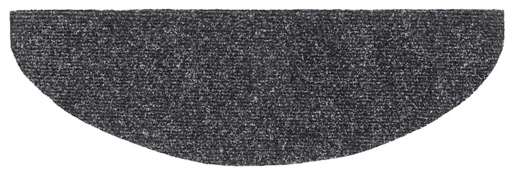 10 db sötétszürke lyukasztott öntapadó lépcsőszőnyeg 65x21x4 cm