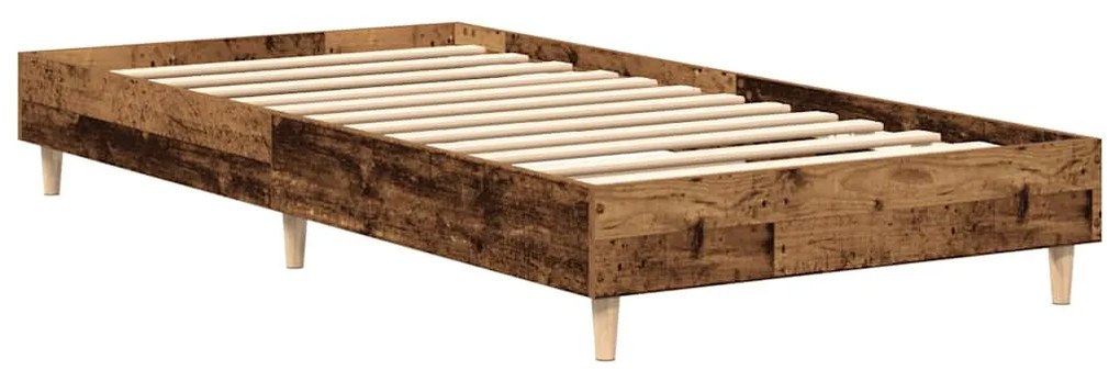 antik fa szerelt fa ágykeret matrac nélkül 75x190 cm