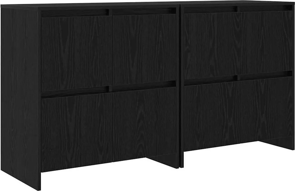 vidaXL Oldalszekrények 2 pcs Musta tammi 70 x 41 x 75 cm Faanyag