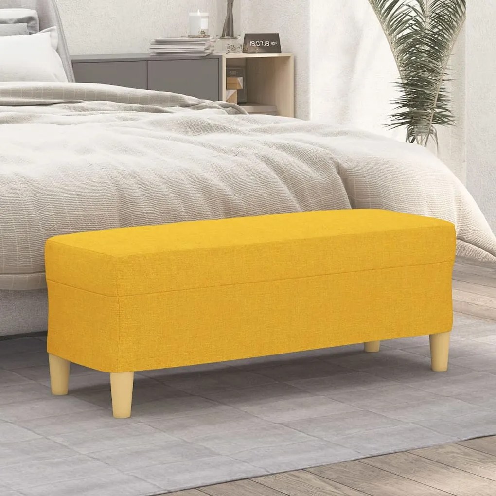 vidaXL világossárga szövet pad 100 x 35 x 41 cm