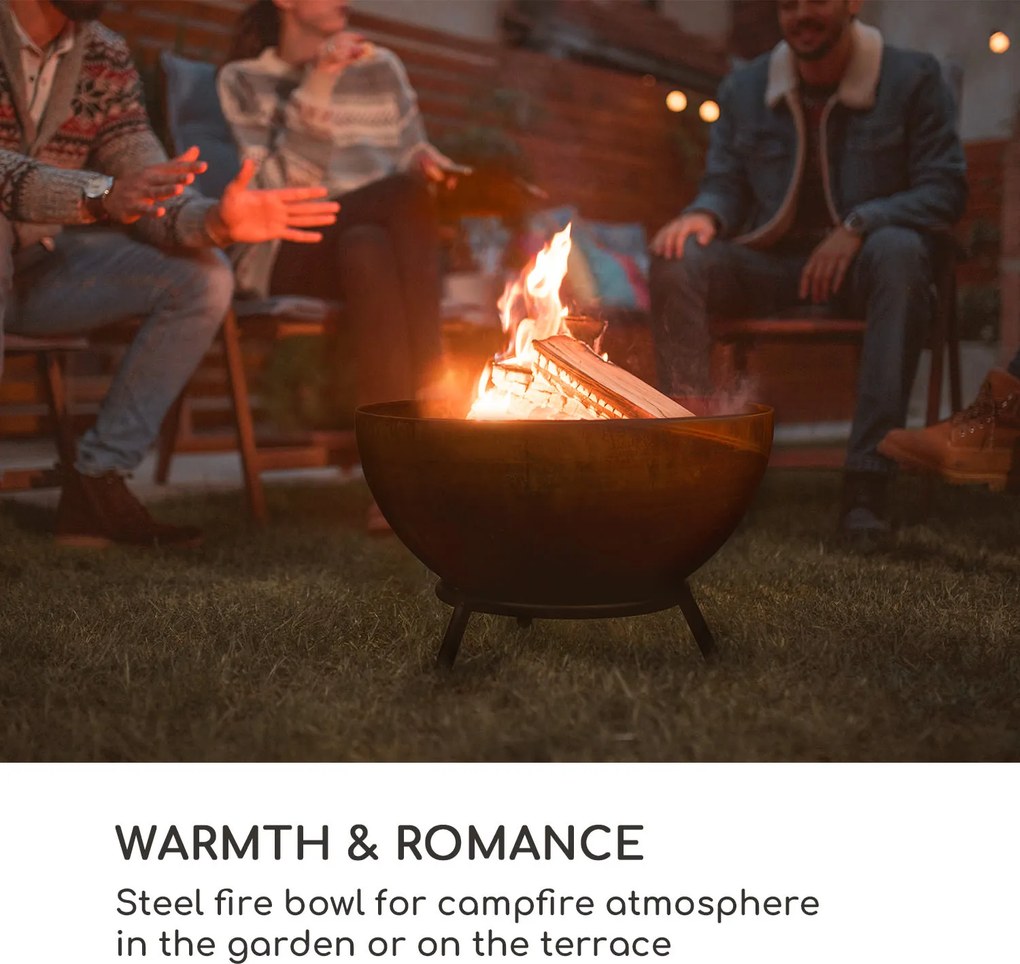 Blumfeldt Fireball Rust, tűzrakóhely, Ø 60 cm, kidönthető rostély, rozsdás megjelenés