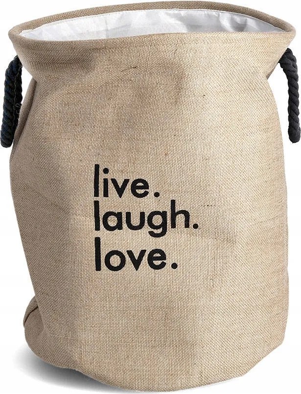 Live Laugh Love bézs Szennyestartó Kosár fogantyúkkal