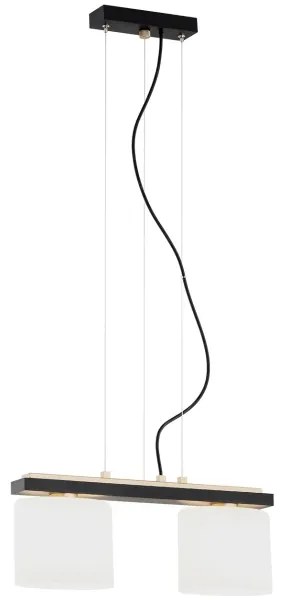 Argon 7164 - Csillár zsinóron CANOA 2xE27/15W/230V fekete