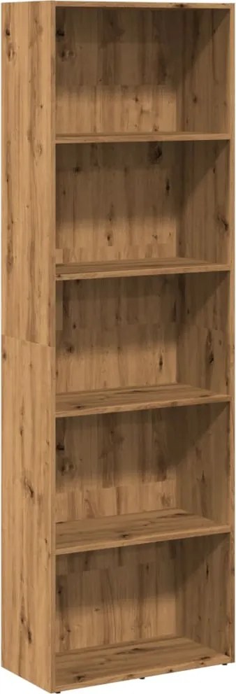 vidaXL kézműves tölgy színű szerelt fa könyvespolc 60 x 30 x 189 cm