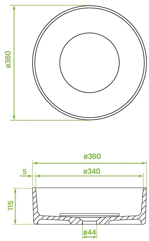 Laveo Perl, gránit munkalap mosdó 360x360x115 mm, bézs, LAV-VGP1410T