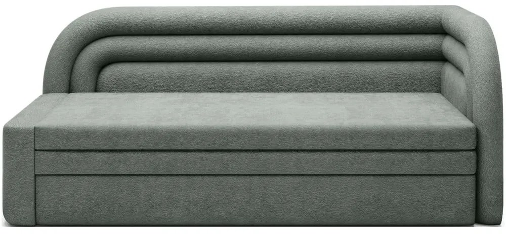 Zöld zsenília kinyitható-tárolóhelyes kanapé jobb oldali 223 cm Fabillo – ELTAP