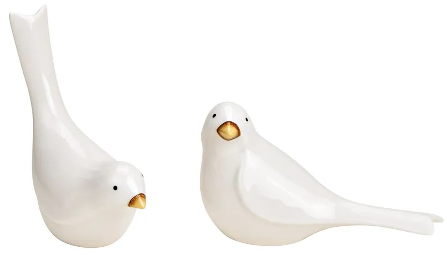 Porcelán madár ORNELLA fehér - több kialakítás