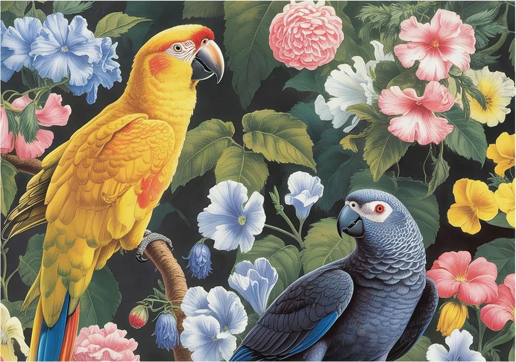 Fali fotótapéta előszoba konyhába Egzotikus madarak 312x219 Ragasztó