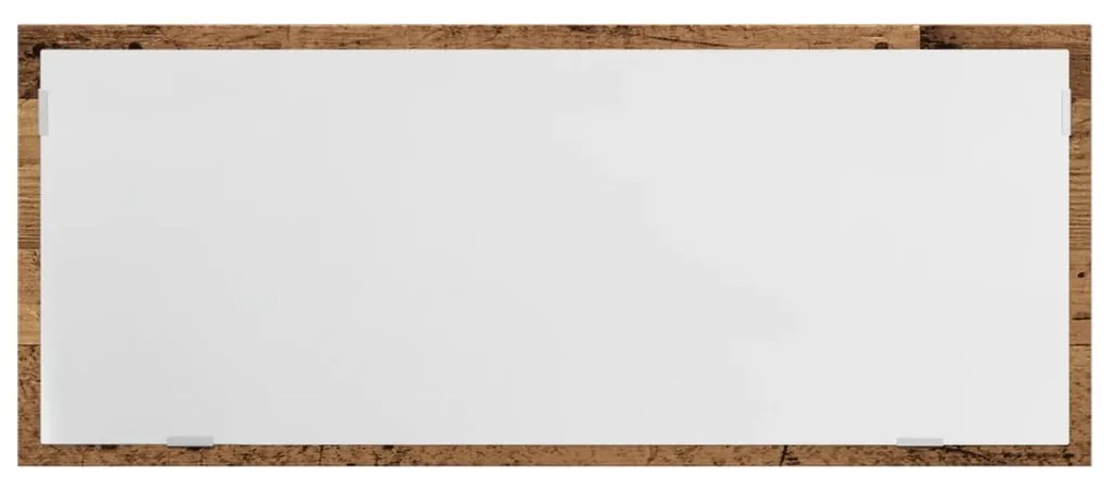 antik fa színű szerelt fa LED-es fürdőszobatükör 100x8,5x37 cm