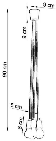 Csillár zsinóron DIEGO 5xE27/60W/230V