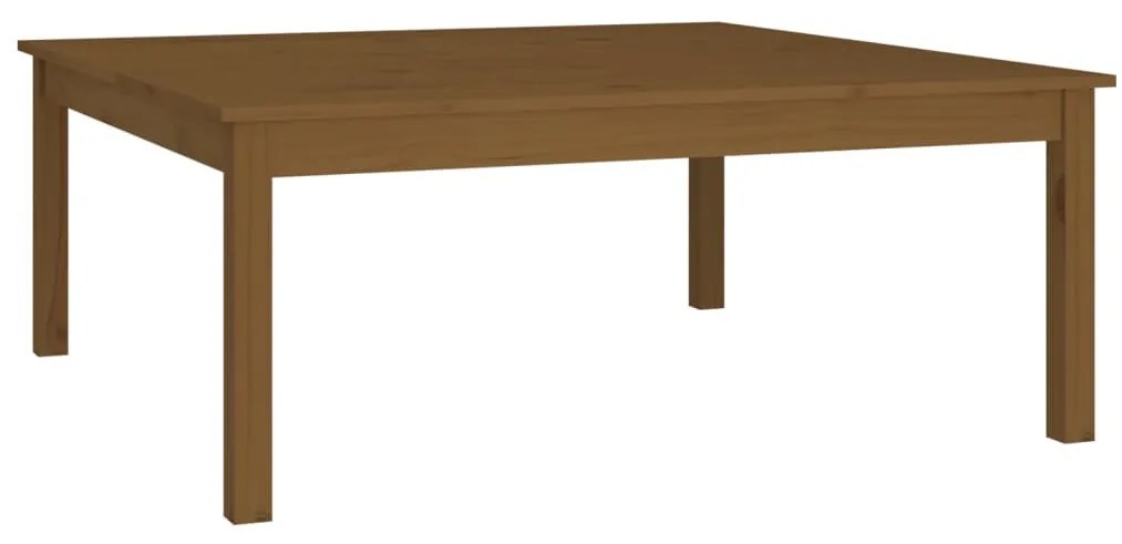 Mézbarna tömör fenyőfa dohányzóasztal 100 x 100 x 40 cm