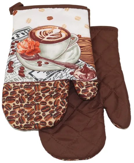 Konyhai kesztyű Cappucino virág
