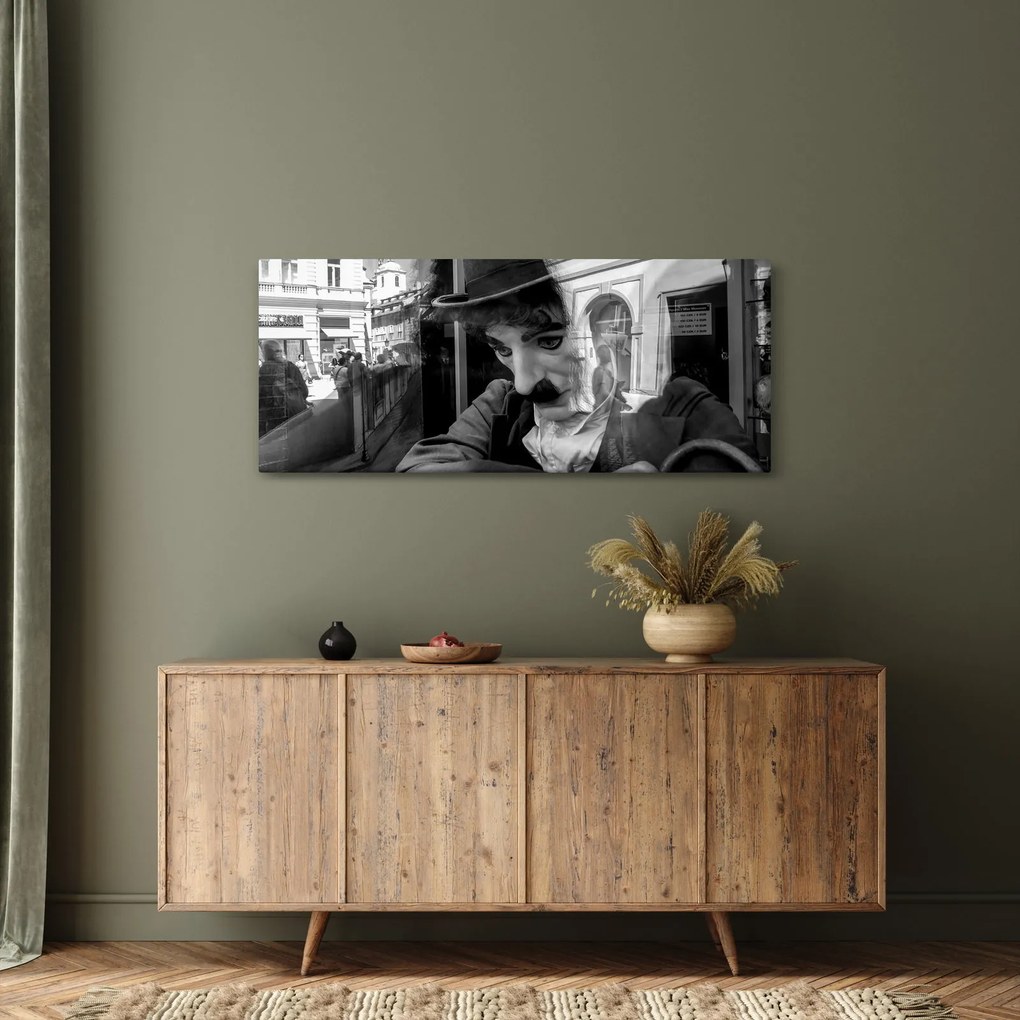 Kép - Charles Chaplin, Prágában (120x50 cm)