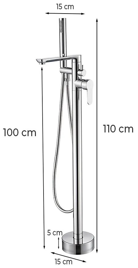 Lora szabadon álló csaptelep króm