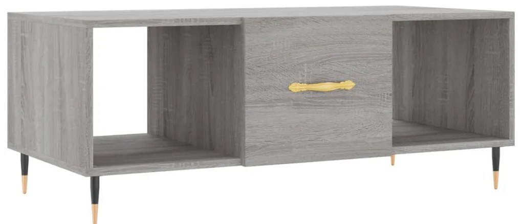 Szürke sonoma színű szerelt fa dohányzóasztal 102 x 50 x 40 cm