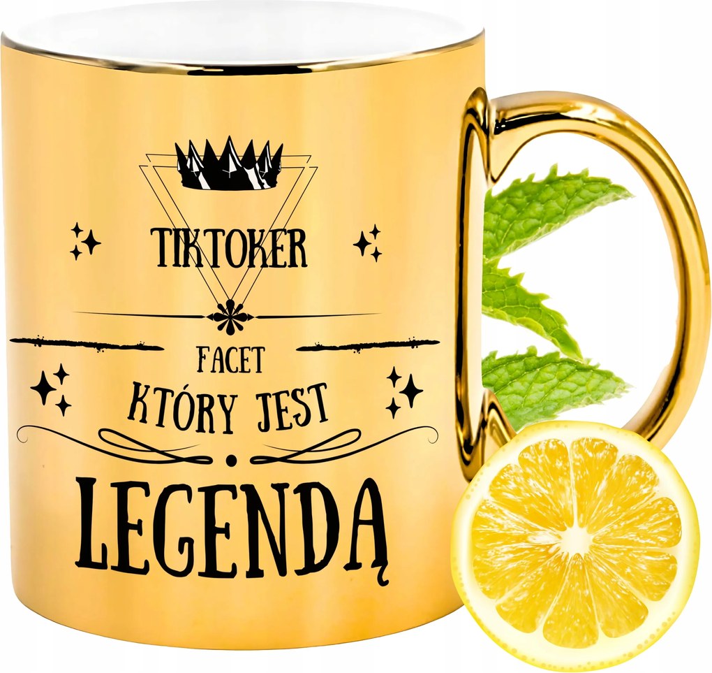 Arany csillogó bögre TikToker Ajándék Nyomtatott Fotóval