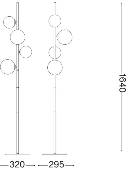 Ideal Lux - LED Állólámpa PERLAGE 4xG9/3W/230V arany/füstös
