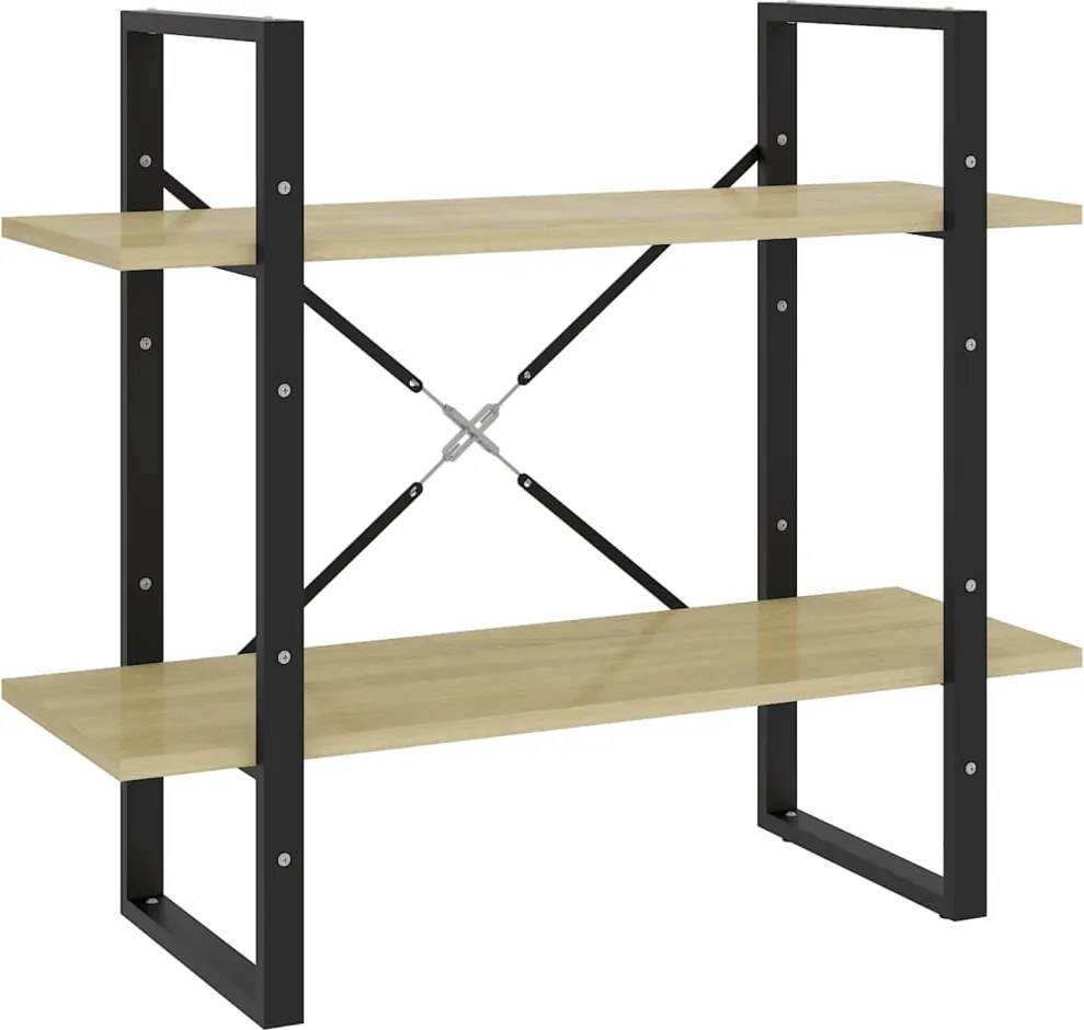 vidaXL 2-szintes sonoma tölgy színű könyvszekrény 80 x 30 x 70 cm