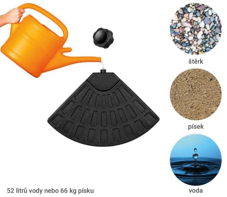 STILISTA  Napernyőtalp 48 x 48 x 7,5 cm fekete