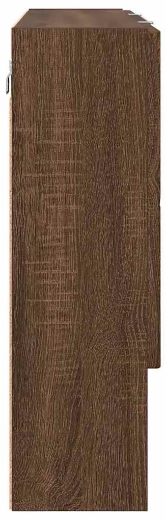 Fürdőszobai tükörszekrény barna tölgy 80 x 17 x 55 cm Faanyag