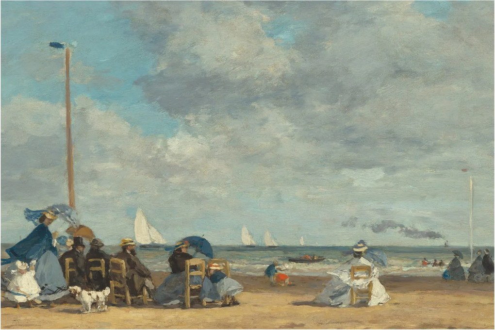 Kép - Eugène Boudin, Beach at Trouville, reprodukciók (90x60 cm)