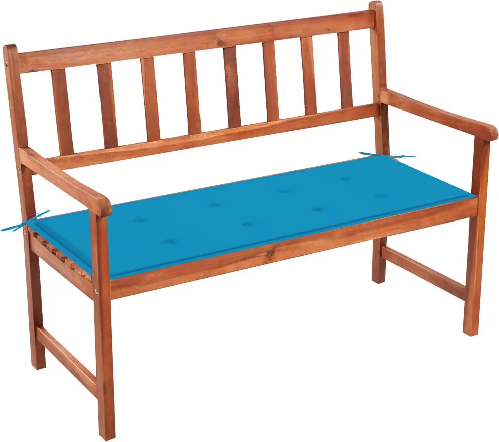 vidaXL tömör akácfa kerti pad párnával 120 cm