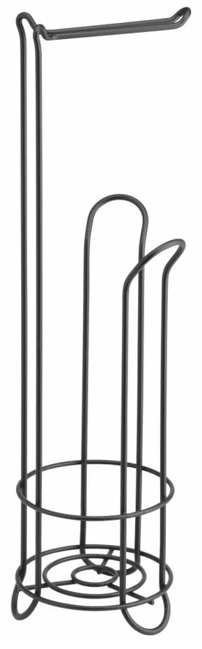 Fekete acél WC-papír tartó állvány, magasság 65 cm - InterDesign