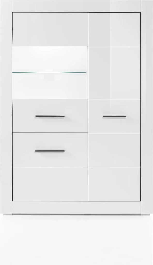 Bianco széles vitrin fényes fehér