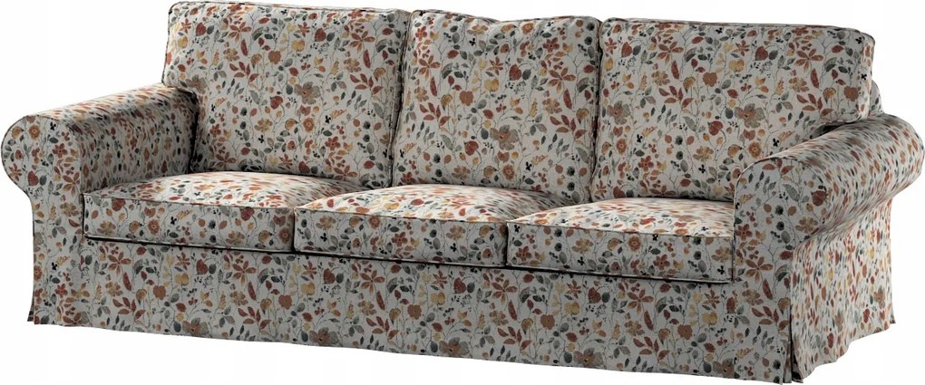 Ektorp 3 személyes kanapé huzat, összecsukható Ikea narancssárga-zöld