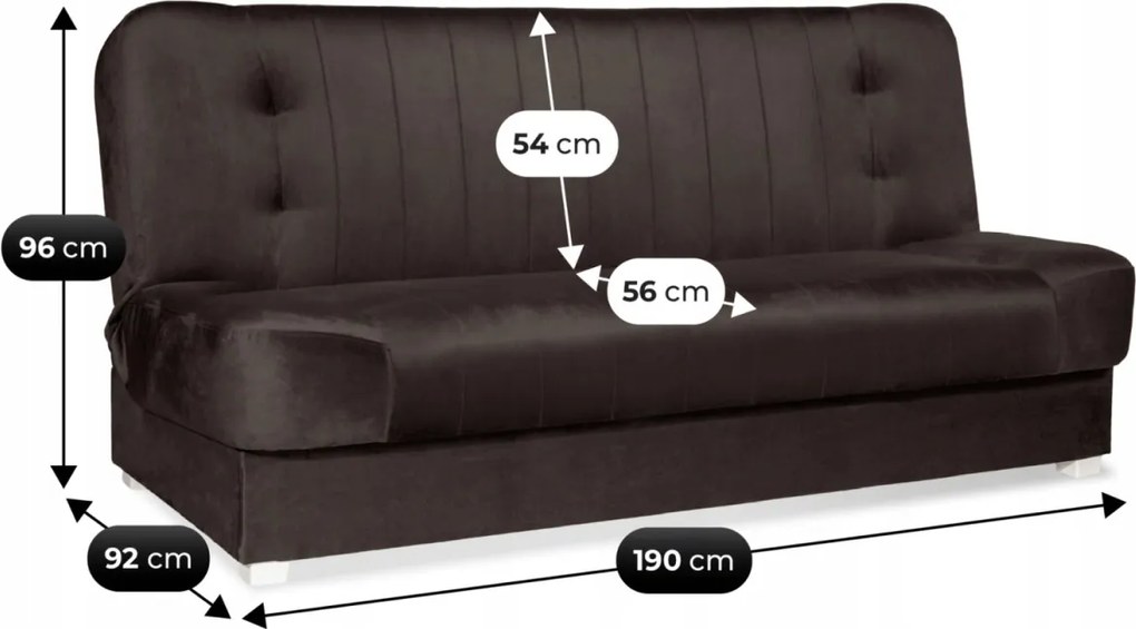 PIANO 2 ágyazható kanapé barna