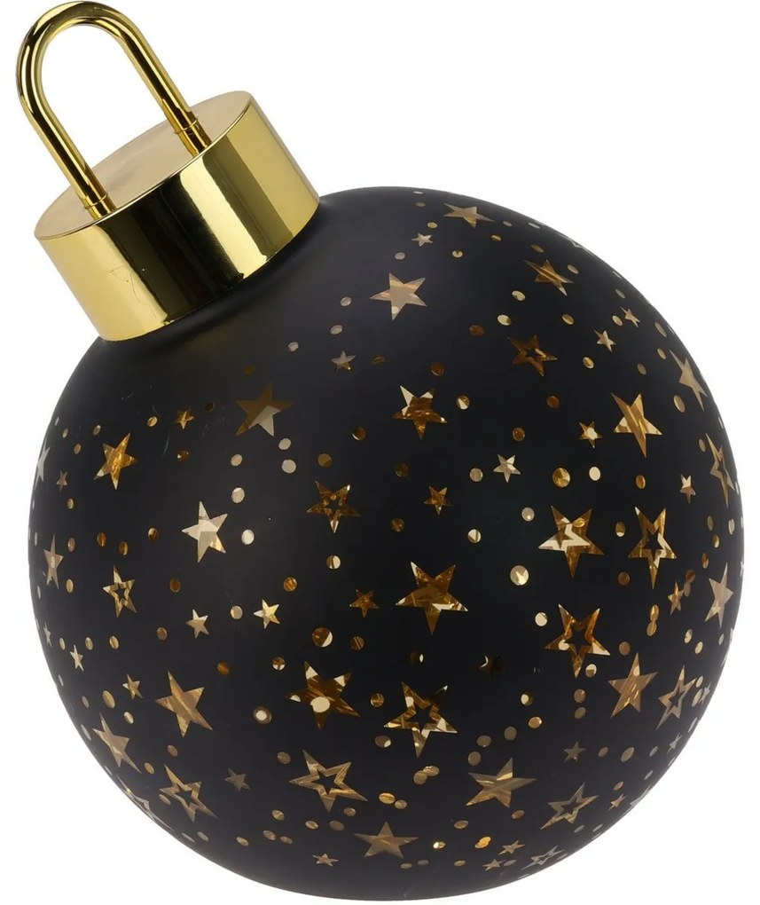 Xmas ball karácsonyi LED dísz fekete, átmérő 15 cm