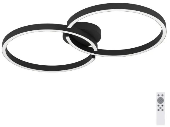 Eglo 900955-LED RGBW Dimmelhető mennyezeti lámpa AMANDOLO 19,5W/230V fekete + távirányító