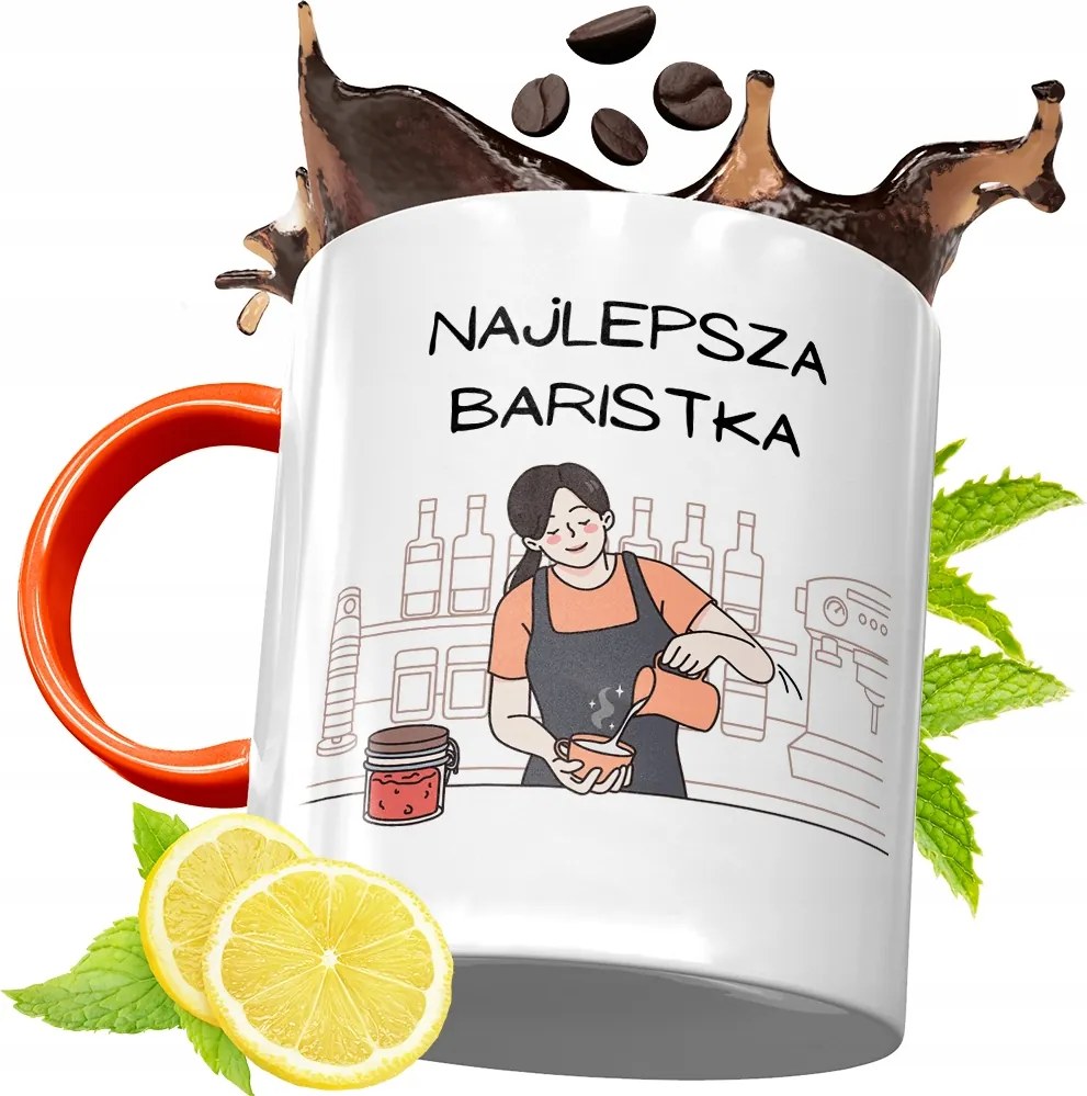 Narancssárga Bögre Baristáknak Ajándék fényképes nyomtatással