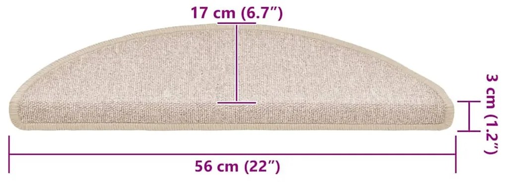 30 db tópszínű lépcsőszőnyeg 56x17x3 cm