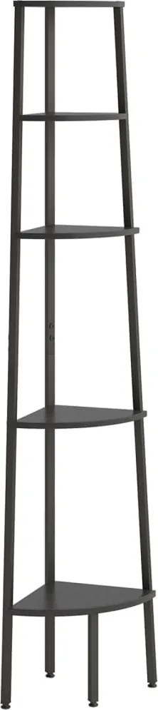 vidaXL 5 szintes fekete sarokpolc 45,5 x 31,5 x 180 cm