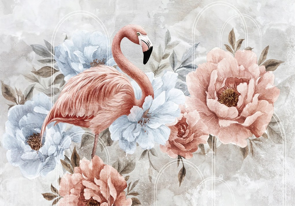 Fotótapéta Virágok Rózsák Flamingó Vintage Tapéta Hálószoba Nappali 368x254