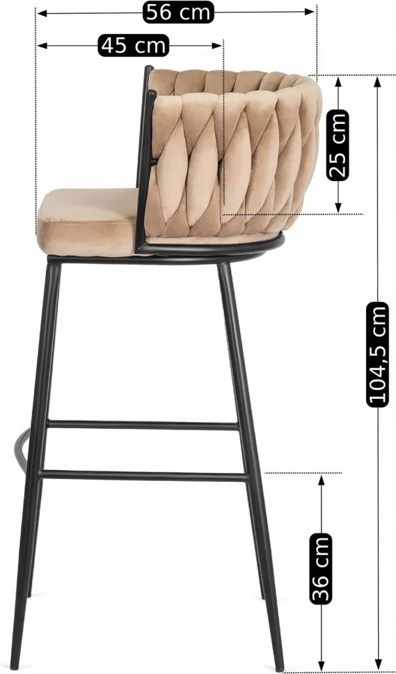 Bárszék bézs bársony, FLORES