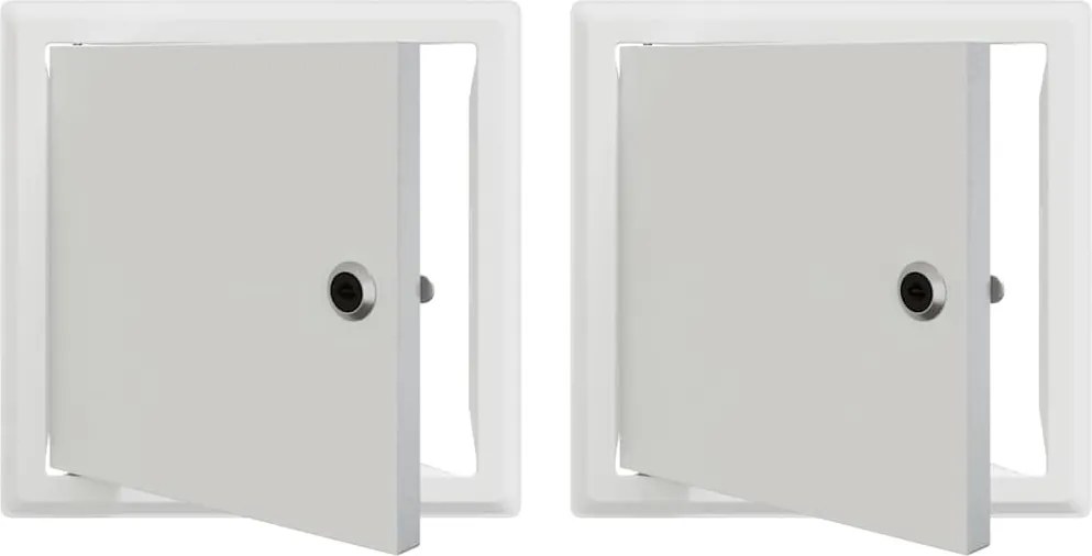 vidaXL Hozzáférési panel 2 pcs Fehér 23 x 23 x 3 cm Acél