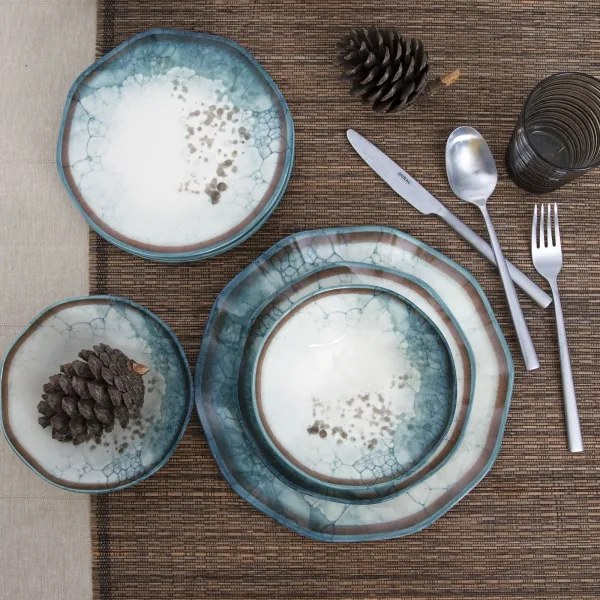 24 darabos kék porcelán étkészlet