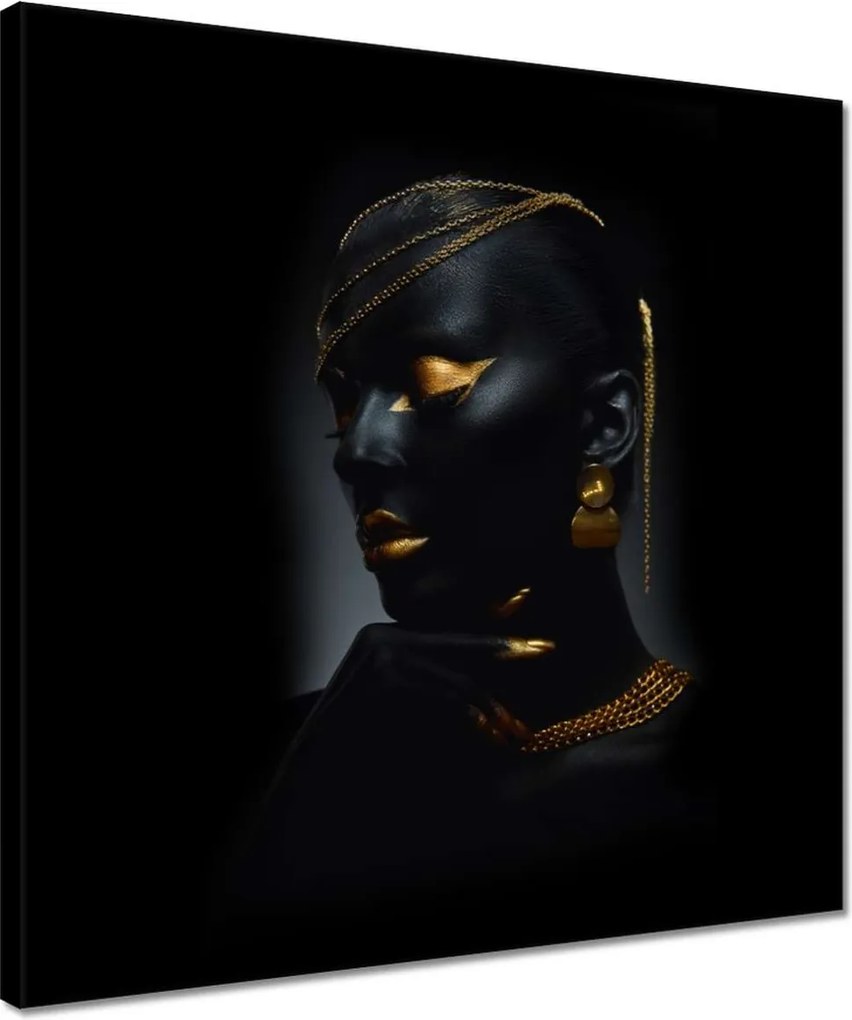 Vászonkép 40x40 Fej arany díszítéssel