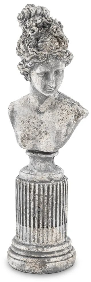 Szobor Dekorfigura Dekoratív cement Szürke 36x11x9cm
