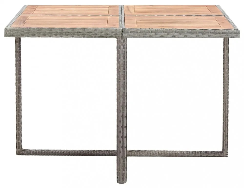 9 részes antracitszürke polyrattan étkezőszett párnákkal