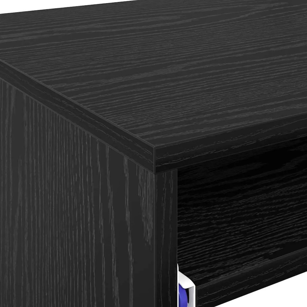 Asztal polcokkal Musta tammi 77.5 x 43 x 79 cm Faanyag