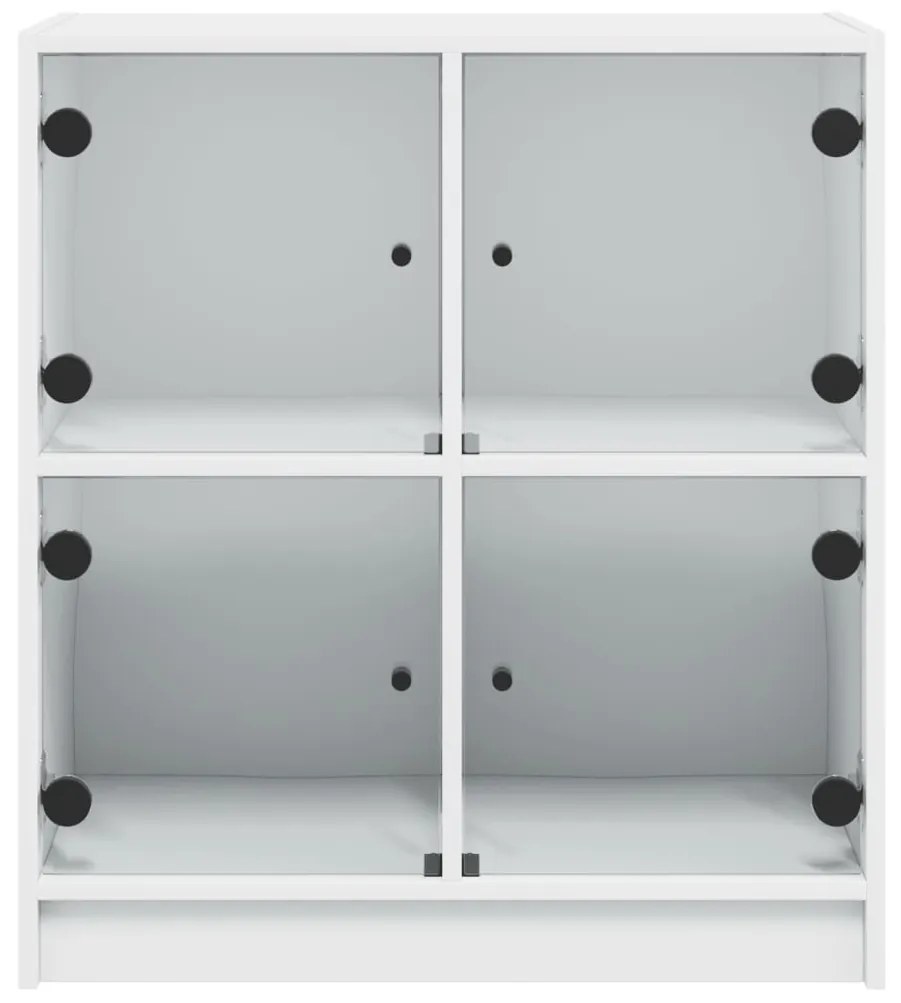 fehér kisszekrény üvegajtókkal 68 x 37 x 75,5 cm
